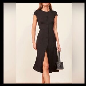 Reformation Fauna Dress, Black, Size 0, EUC